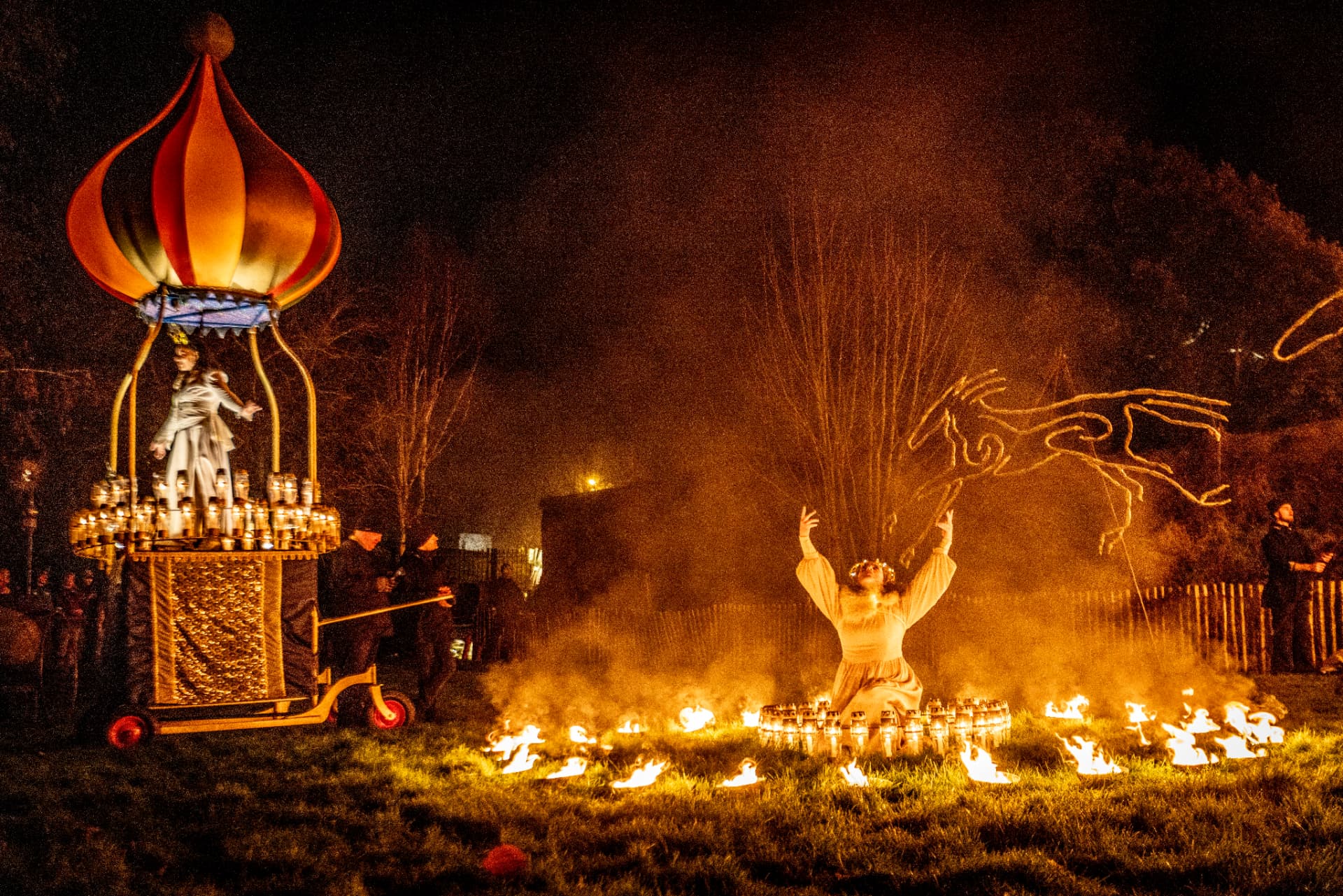 Fire and light at the festival